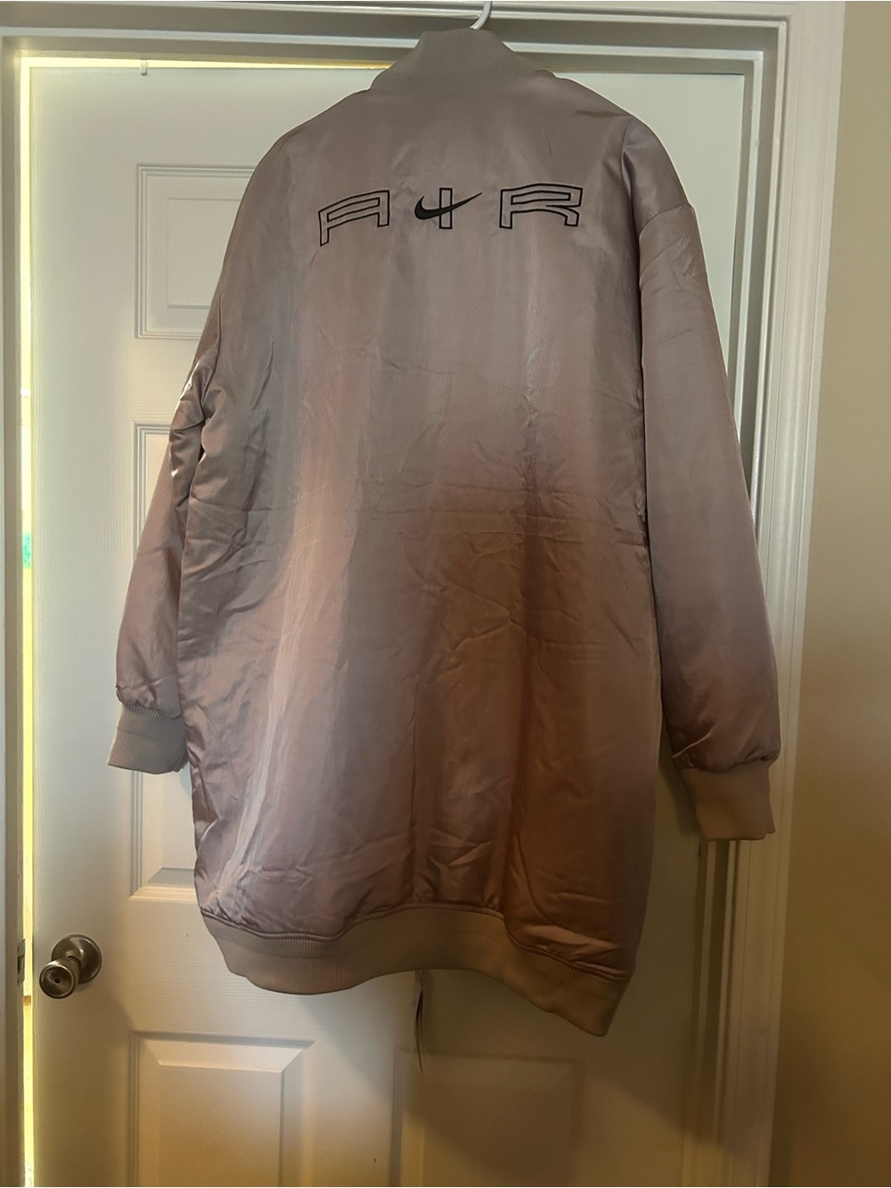AYR Satin Bomber Jacket in Dusty Mauve